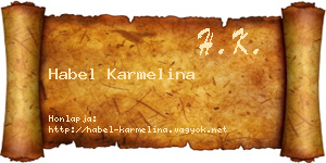 Habel Karmelina névjegykártya